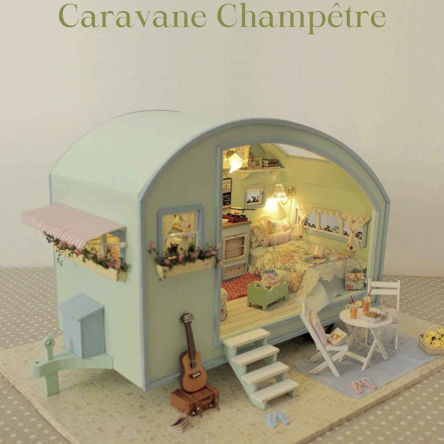 Maquette Caravane Pièces d'Exceptions Maison Miniature | Caravane Champêtre