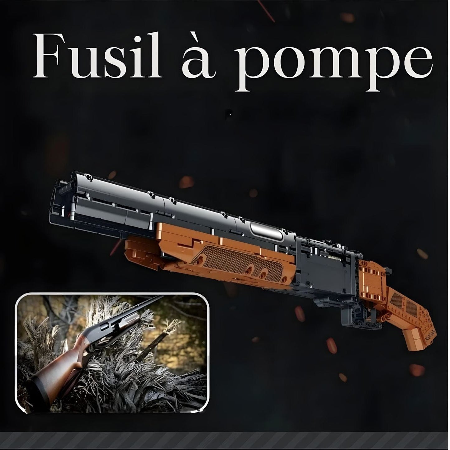 Maquette Fusil à pompe Pièces d'Exceptions Arme | Fusil à pompe à double canons