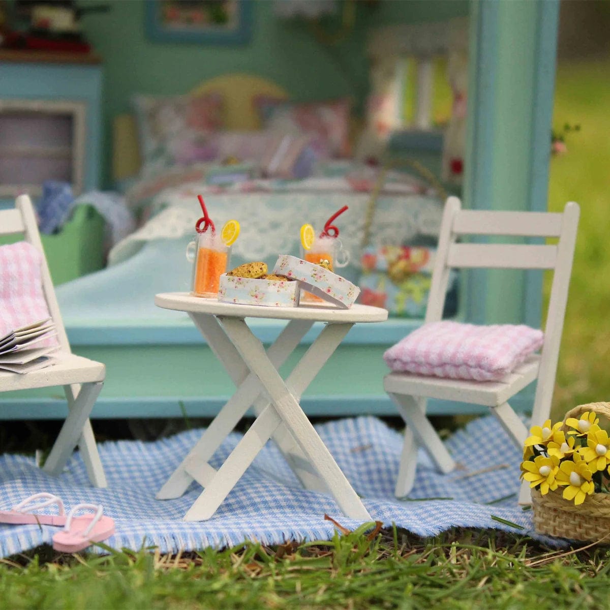 Pièces d'Exceptions Doll House Miniature Doll DIY Assembly Building Model Villa Kit Production Small Room Girl Toys, Home Bedroom Decoration with Fu