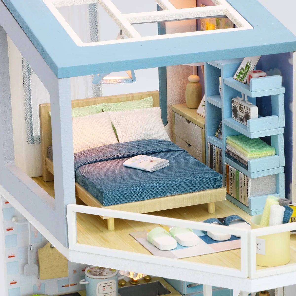Pièces d'Exceptions Baby House Kit Mini DIY Handmade 3D Puzzle Assembly Building Villa Model Toys, Home Bedroom Decoration with Furniture Wooden Cra