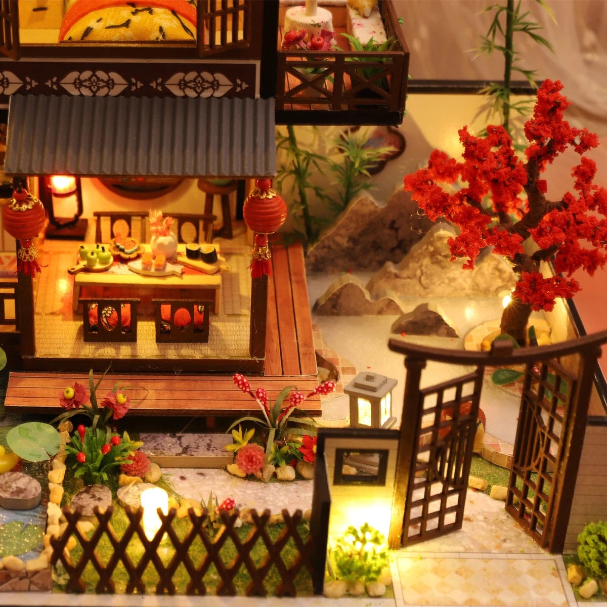 Pièces d'Exceptions Doll House Miniature Doll DIY Assembly Building Model Villa Kit Production of Small Room Toys, Home Bedroom Decorations with Fur