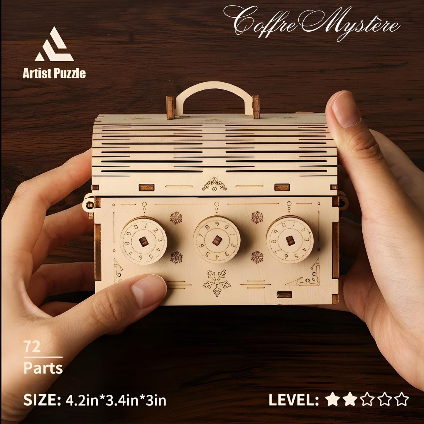 Pièces d'Exceptions Challenging 3D Puzzle Education Wooden Toys DIY Jewelry Box Building Block Kit Tabletop Decoration Craft Birthday Gifts For Kids