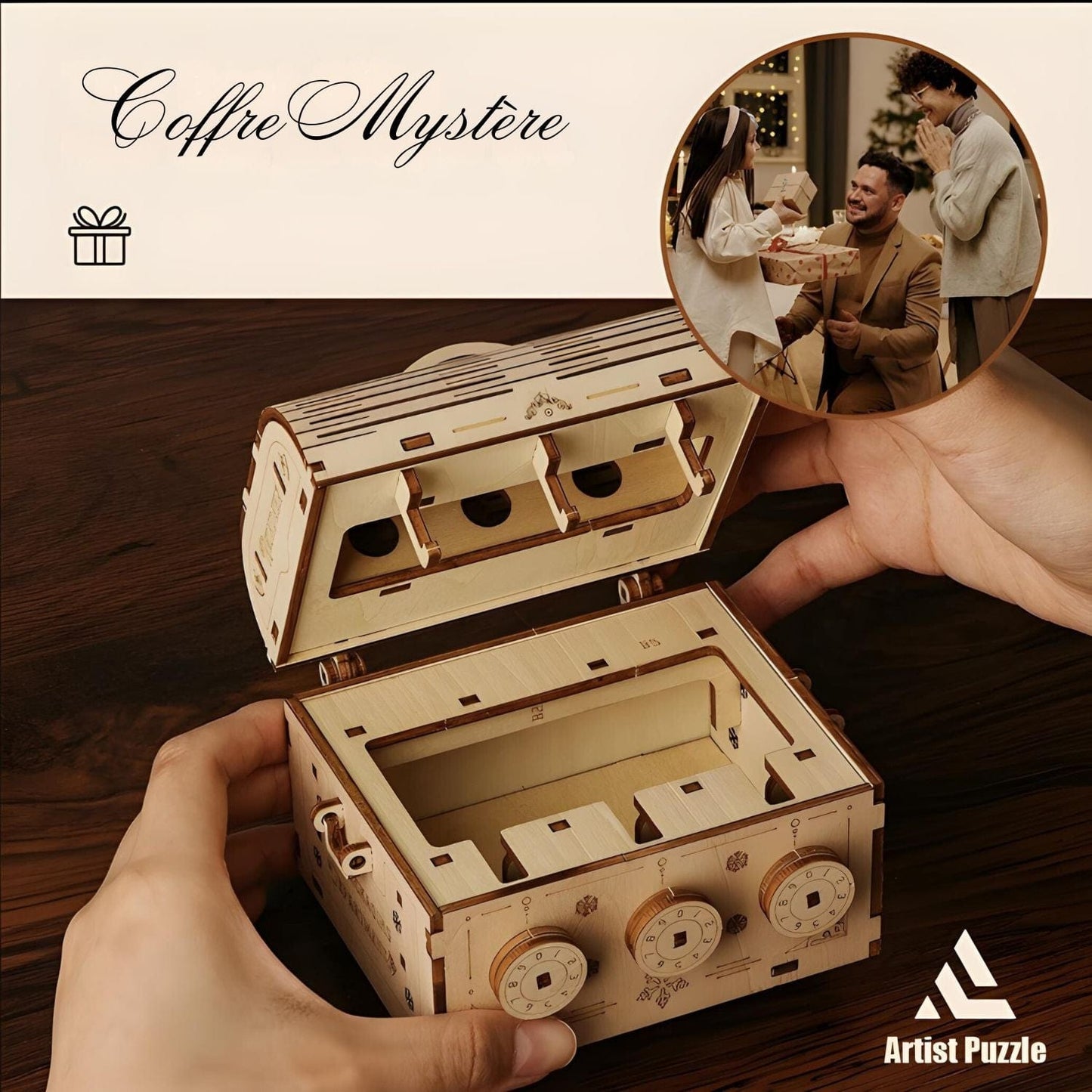 Pièces d'Exceptions Challenging 3D Puzzle Education Wooden Toys DIY Jewelry Box Building Block Kit Tabletop Decoration Craft Birthday Gifts For Kids