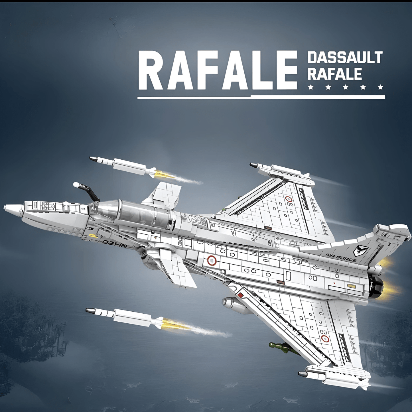 Pièces d'Exceptions 2099PCS Rafale Fighter Model Building Blocks Diy Military Plane Series Assembly Bricks Desktop Ornament Kids Toys Holiday Gifts