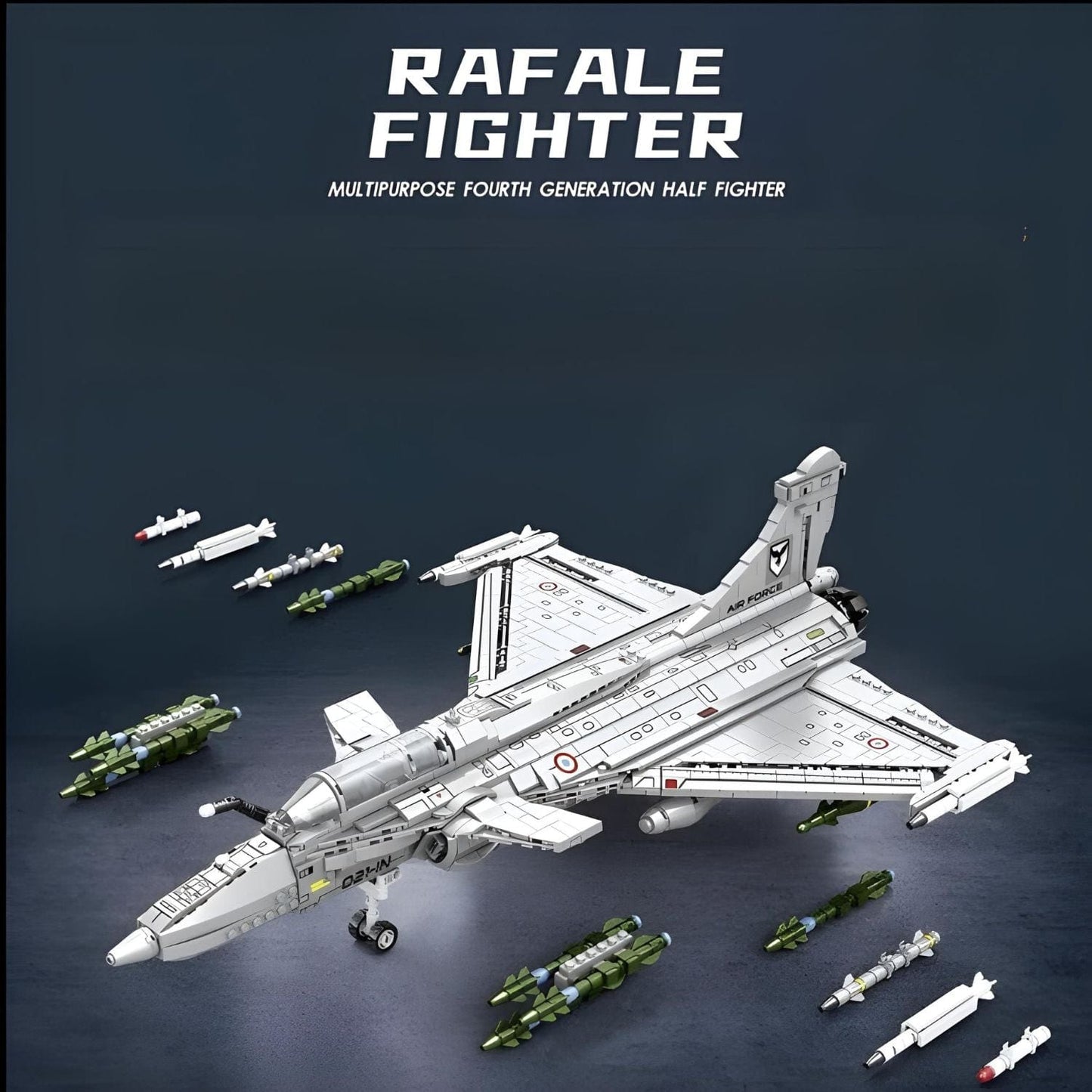 Pièces d'Exceptions 2099PCS Rafale Fighter Model Building Blocks Diy Military Plane Series Assembly Bricks Desktop Ornament Kids Toys Holiday Gifts