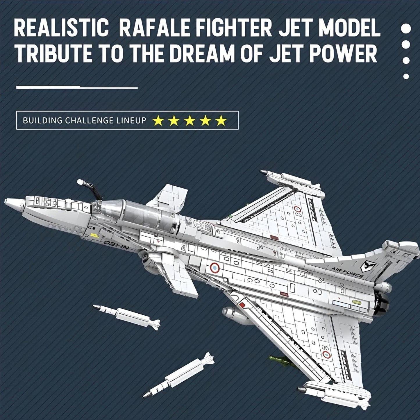 Pièces d'Exceptions 2099PCS Rafale Fighter Model Building Blocks Diy Military Plane Series Assembly Bricks Desktop Ornament Kids Toys Holiday Gifts
