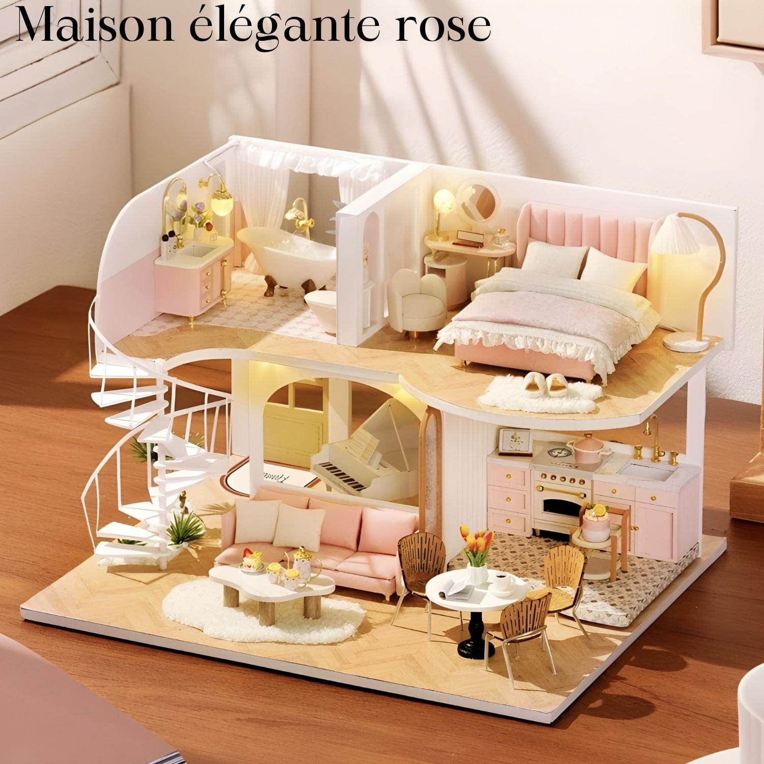 Maison Miniature Maison elegante Rose