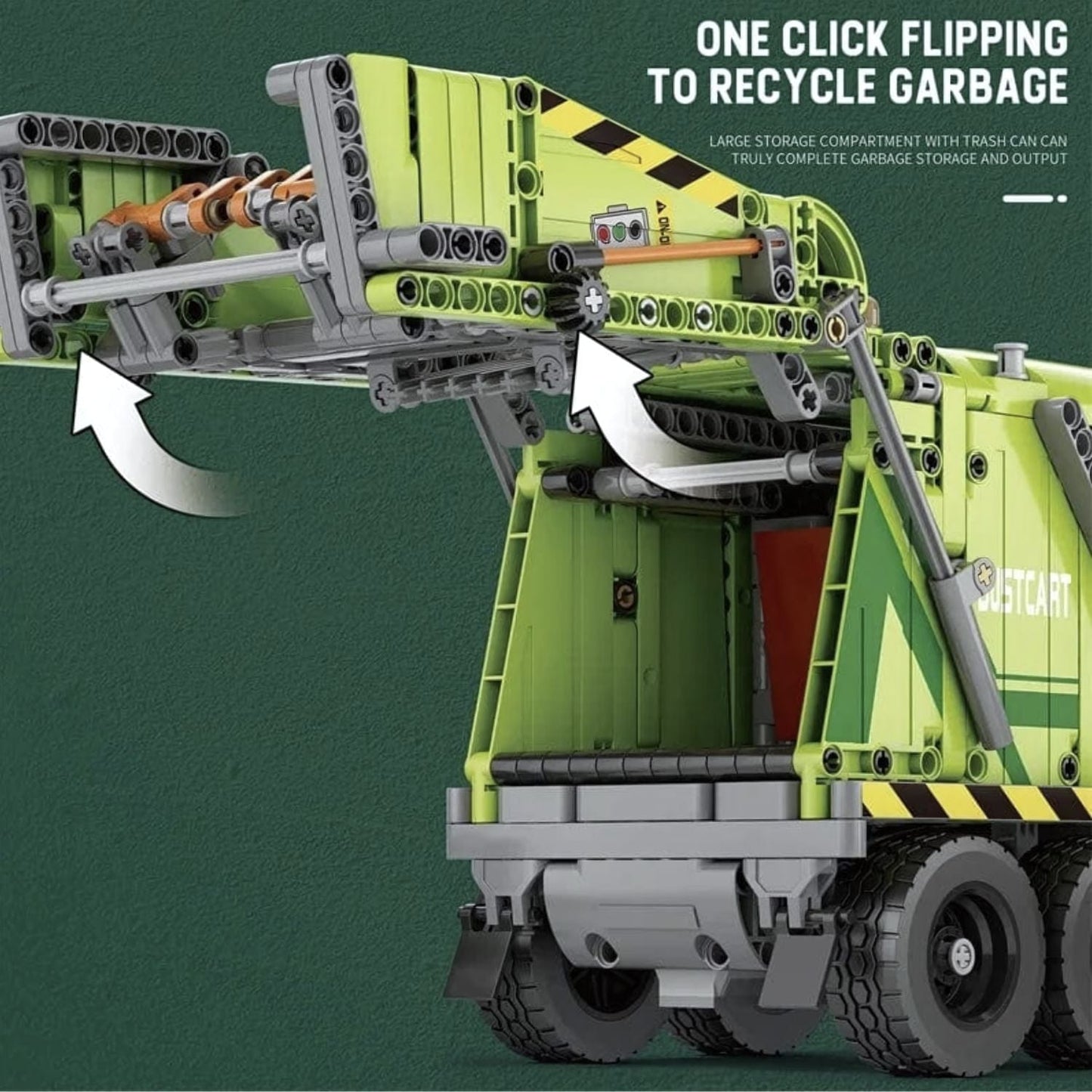 Pièces d'Exceptions 1468PCS Remote Control Compressed Garbage Truck Building Blocks City Sanitation Technical RC Car Model Bricks Kids Toys Gifts