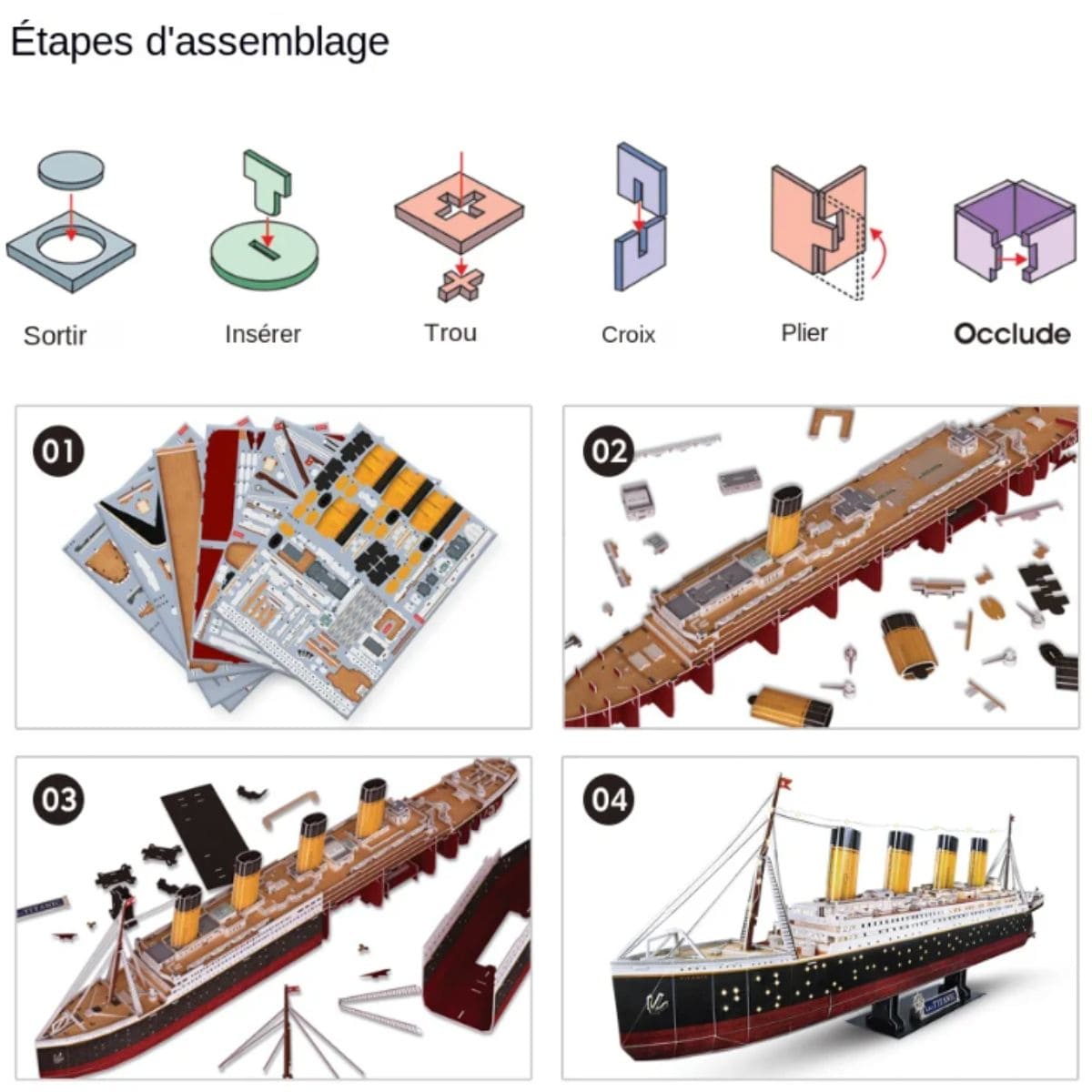 3D puzzle titanic Puzzle 3d Bateau | Titanic Lumineux