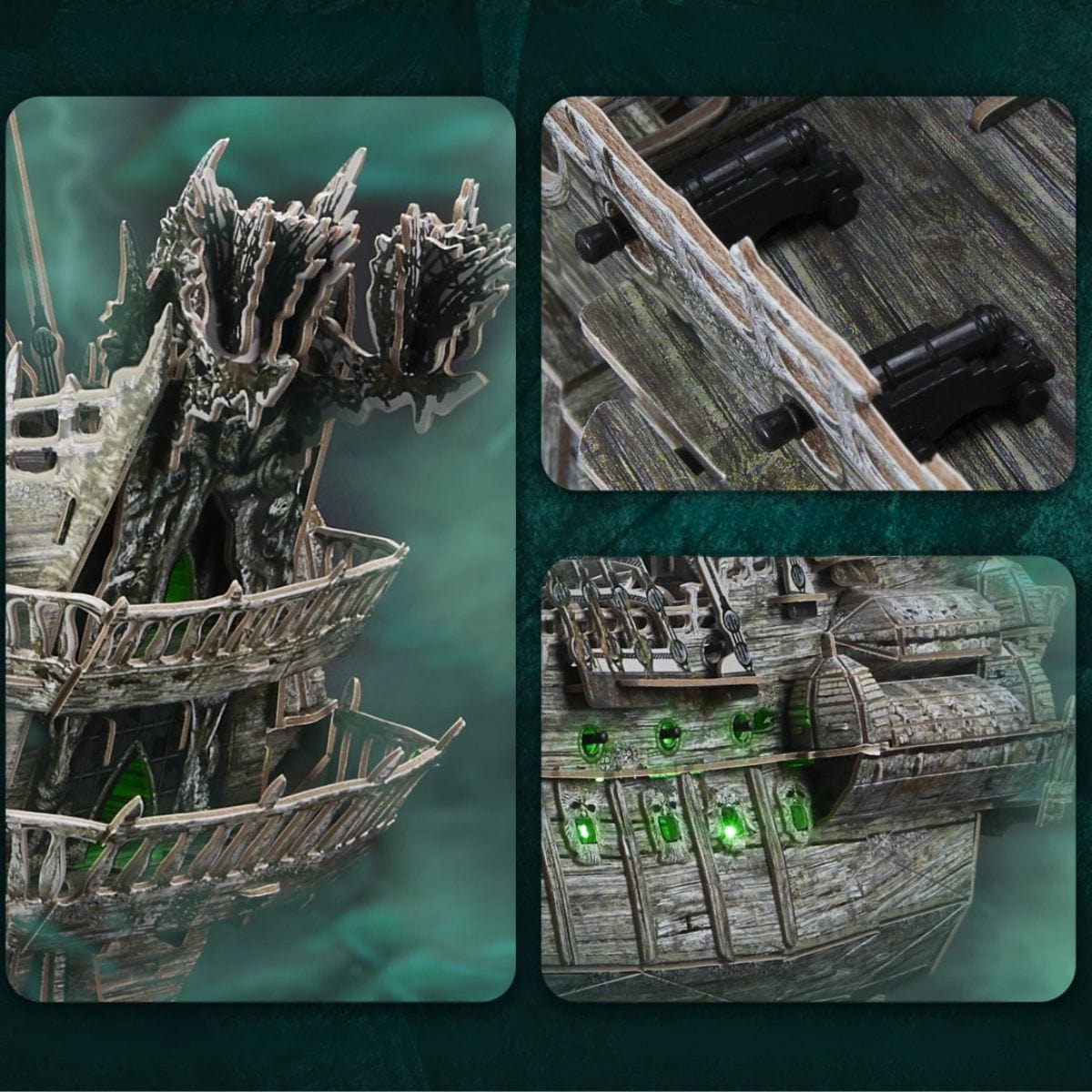 Maquette bateau pirate Puzzle 3d Bateau | Black Knight Lumineux