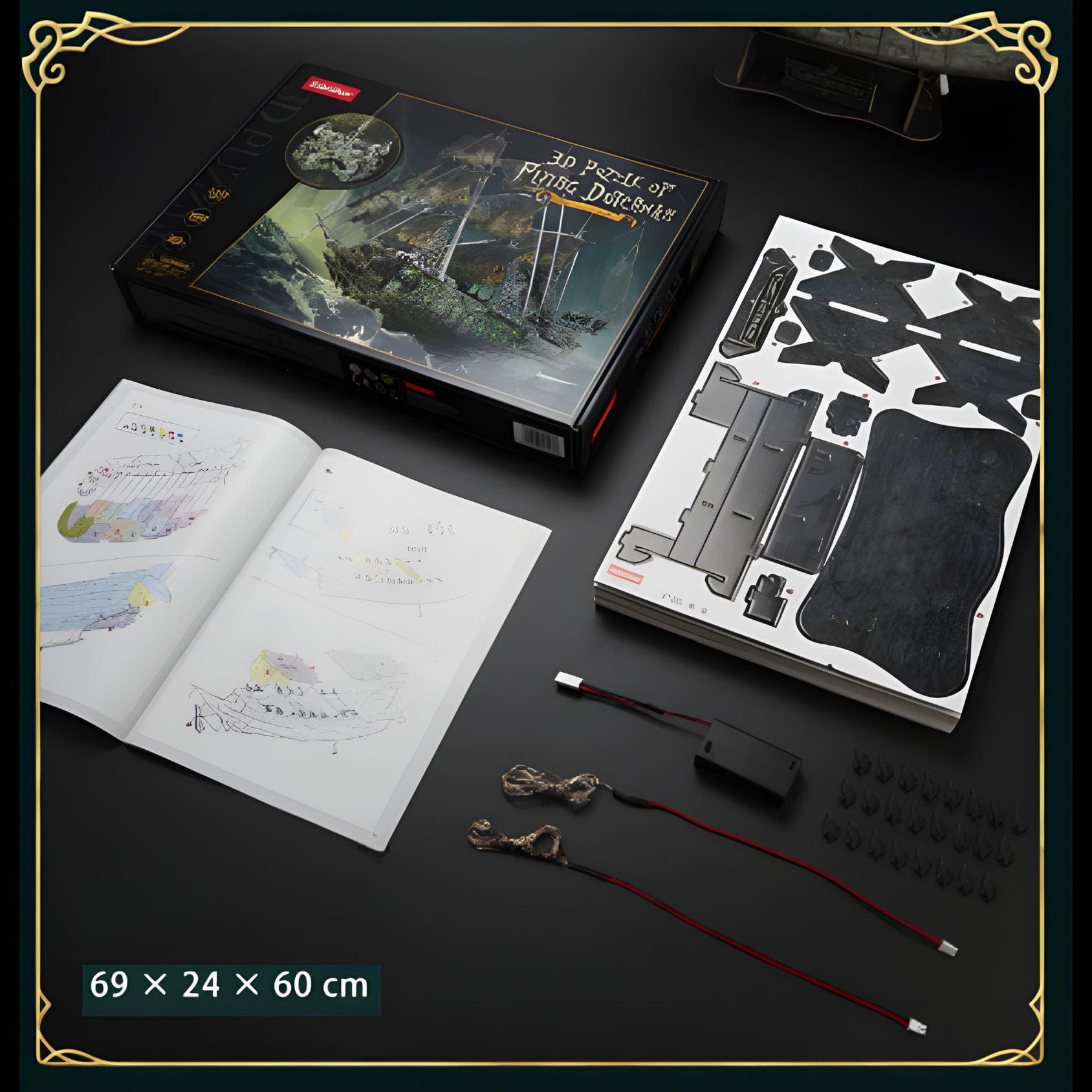 Maquette bateau pirate Puzzle 3d Bateau | Black Knight Lumineux