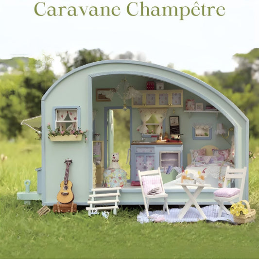 Maquette Caravane Pièces d'Exceptions Maison Miniature | Caravane Champêtre