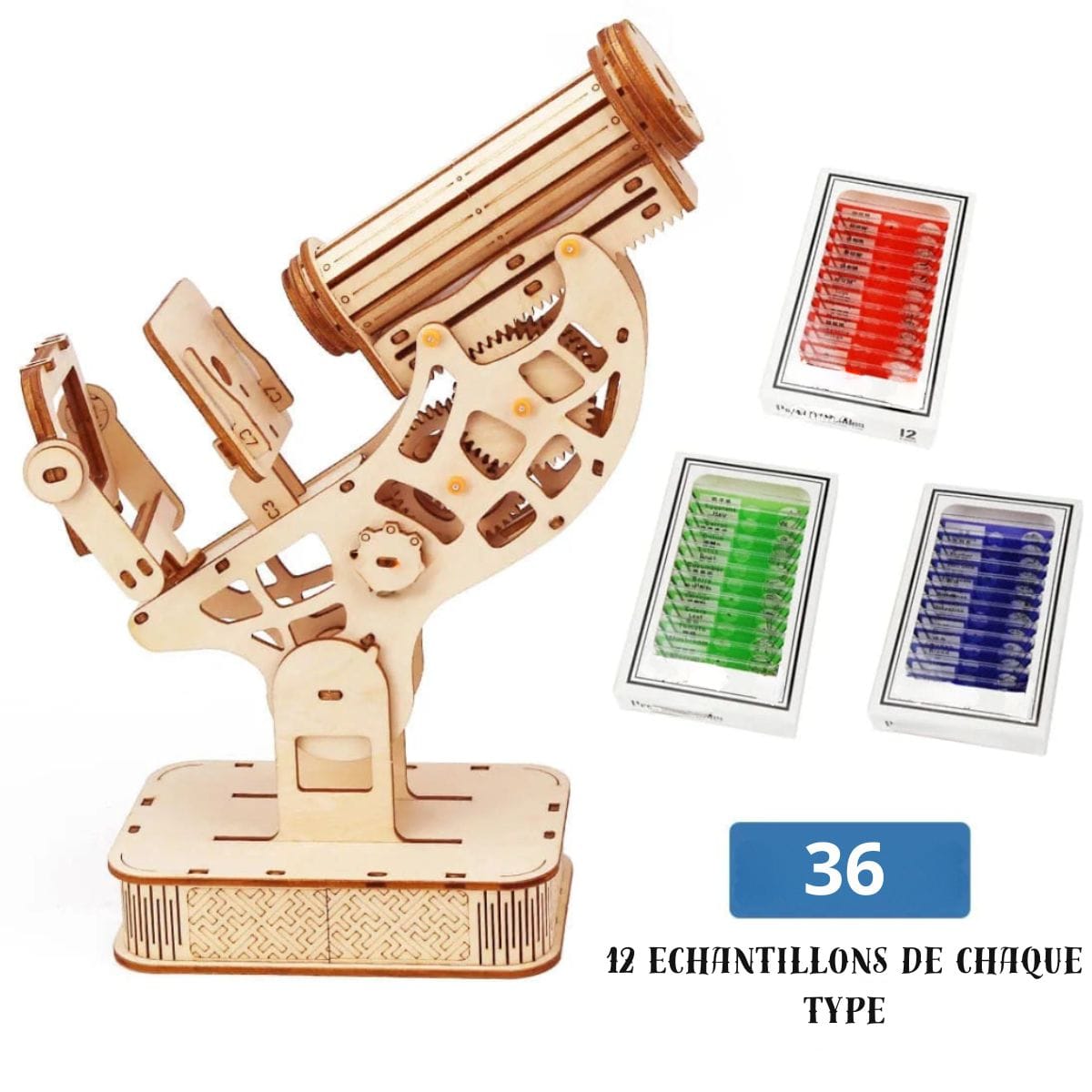 Microscope en bois Puzzle 3d Mécanique | Le Microscope