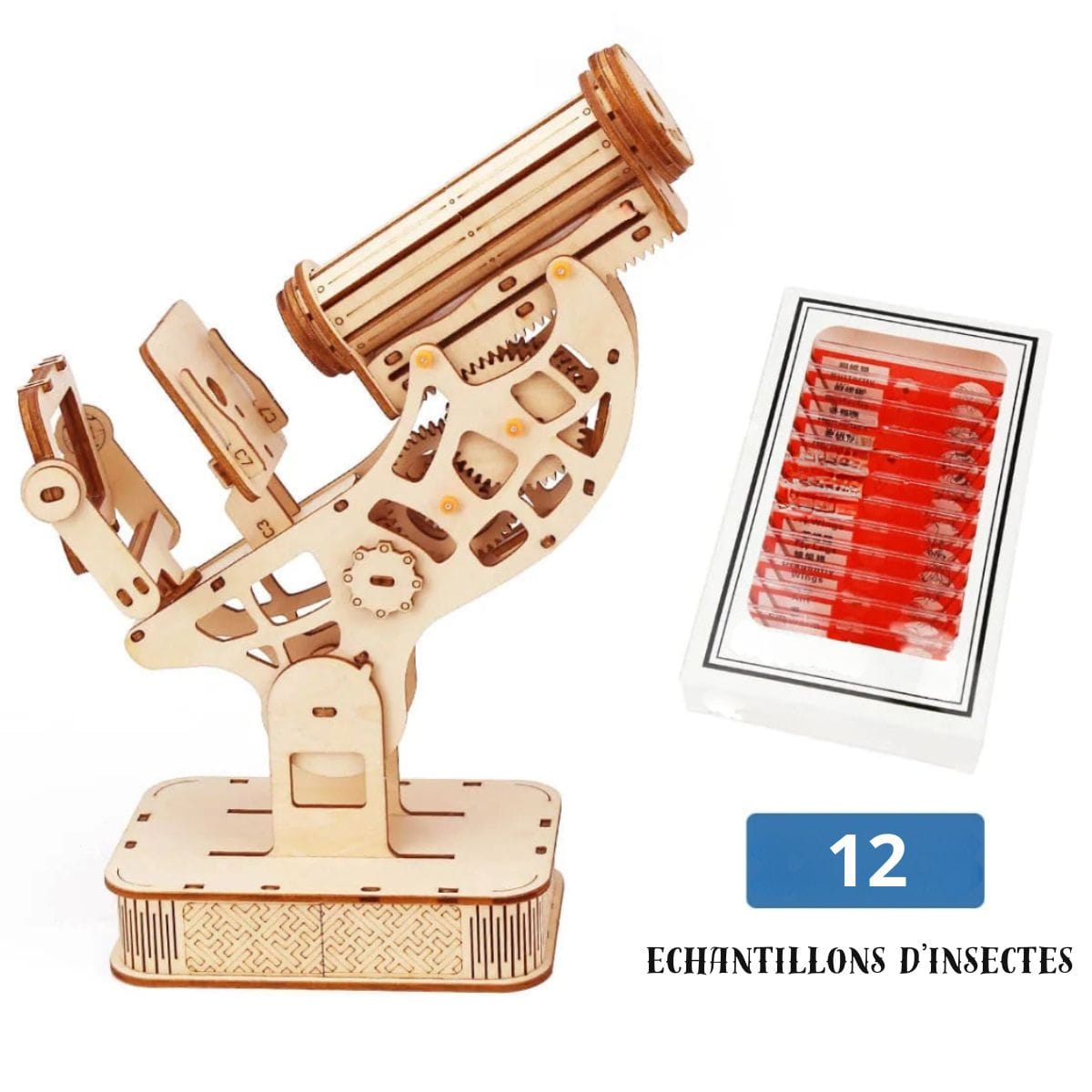 Microscope en bois Puzzle 3d Mécanique | Le Microscope