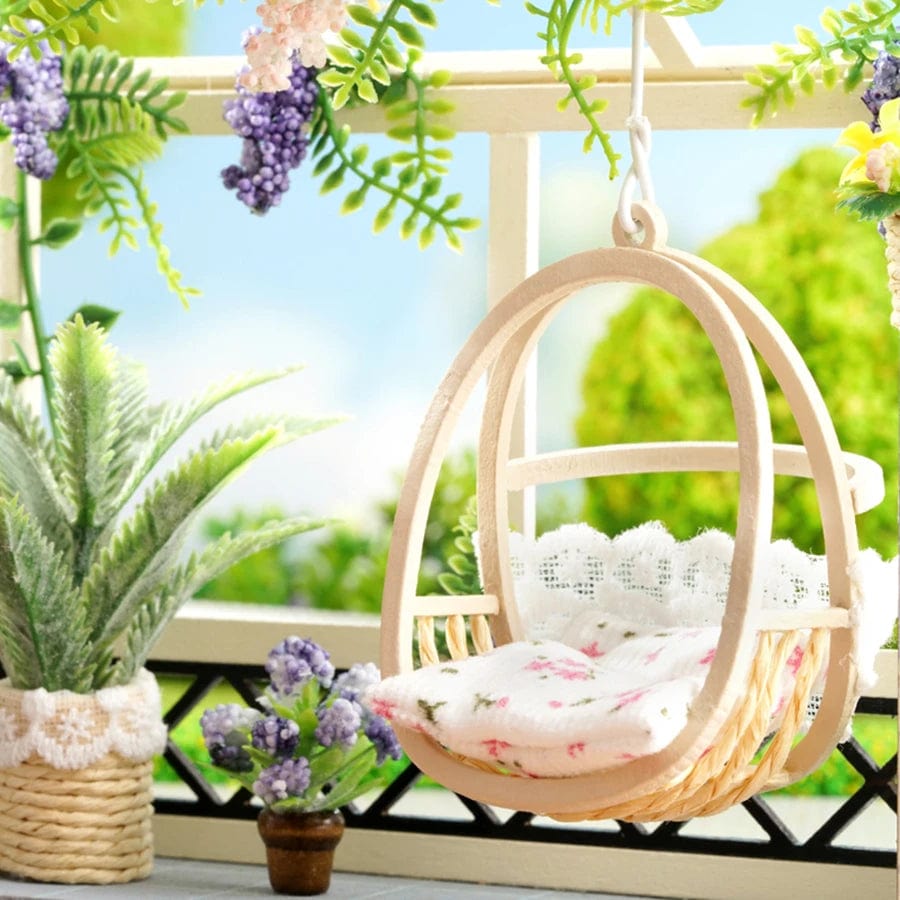Pièces d'Exceptions Baby House Mini DIY Kit for Making Room Toys, Home Bedroom Decoration with Furniture, Wooden Crafts, 3D Puzzle, Girl's Birthday