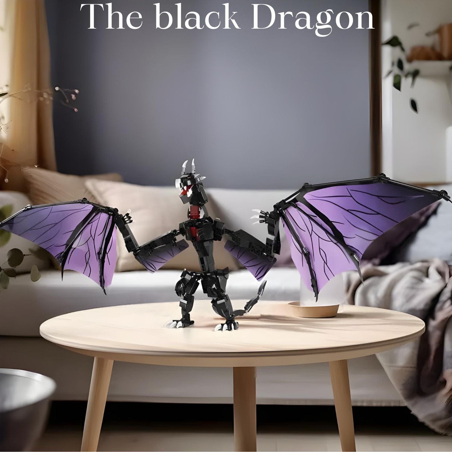 Pièces d'Exceptions 589PCS Black Shadow Dragon Building Blocks Pterosaur Model Sets Assembly Bricks Desktop Display Holiday Gifts Toys For Kids
