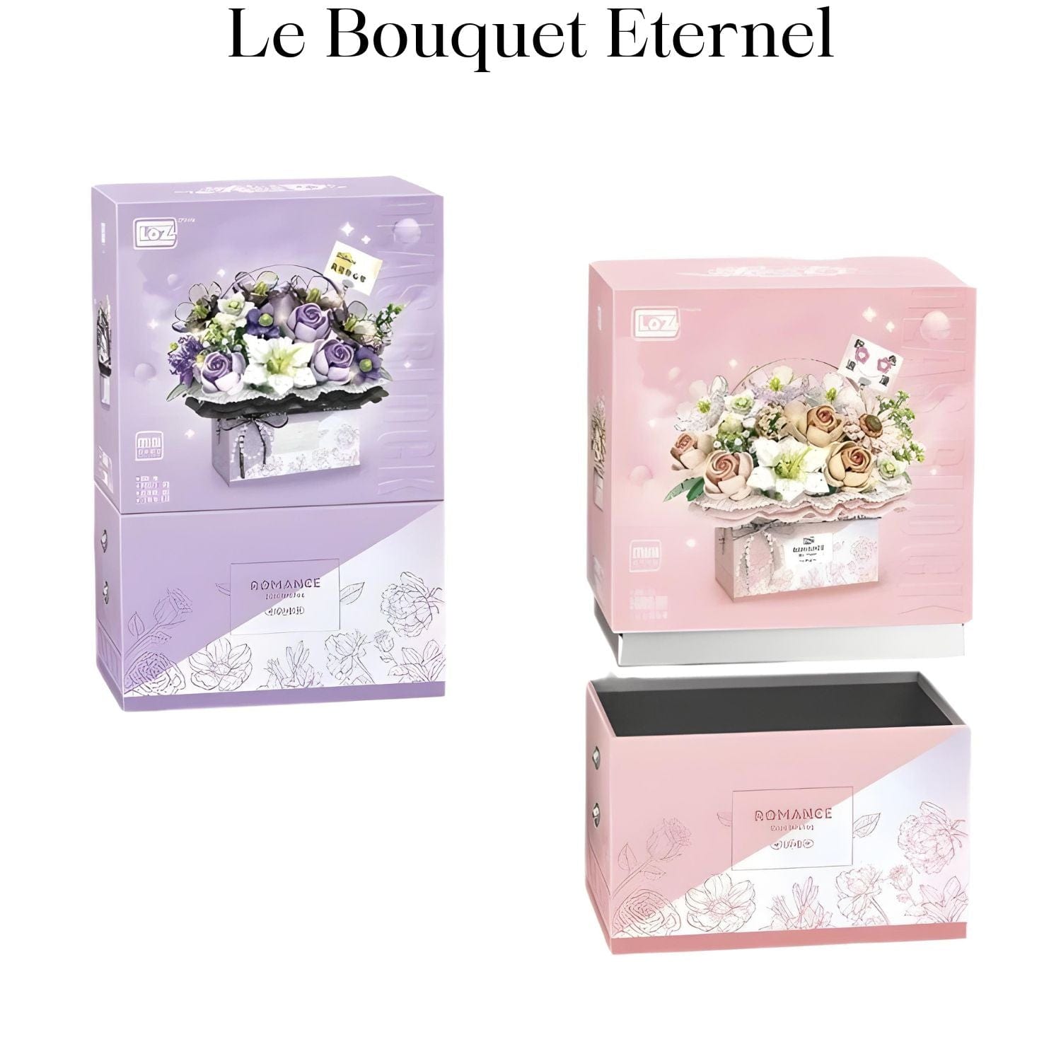 Pièces d'Exceptions Building blocks bouquet gift box Puzzle building blocks flower Valentine's Day to send girlfriend send girlfriends birthday gift