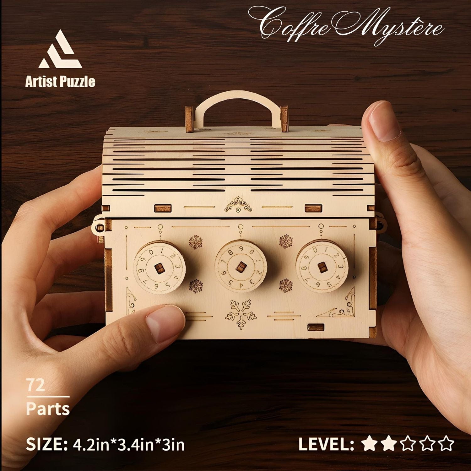 Pièces d'Exceptions Challenging 3D Puzzle Education Wooden Toys DIY Jewelry Box Building Block Kit Tabletop Decoration Craft Birthday Gifts For Kids