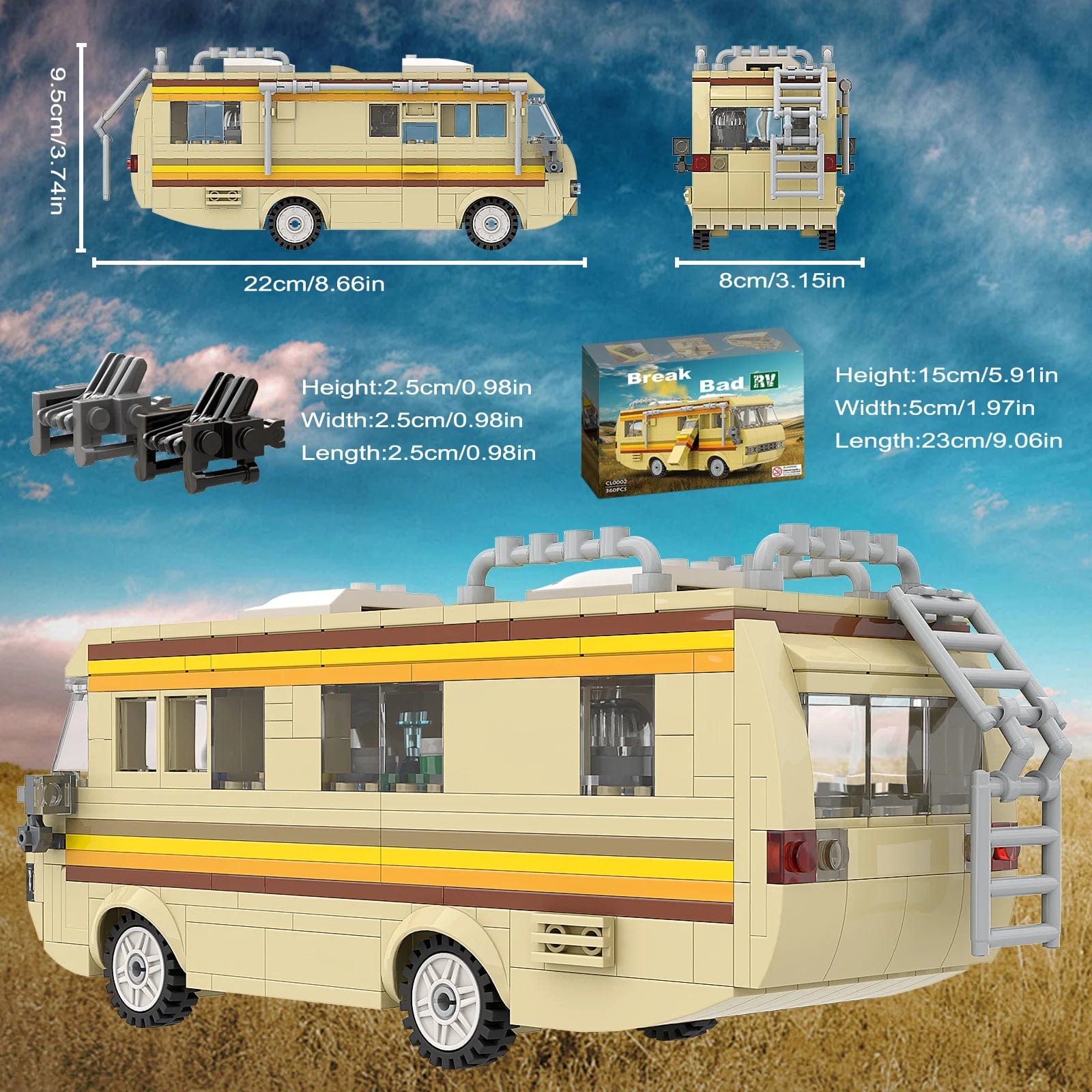 Pièces d'Exceptions MOC Moive Series 2023 New Breaking Bad Car Building Blocks Kit Vehicle Toy For Children Kid Birthday Gift Wholesale Dropshipping
