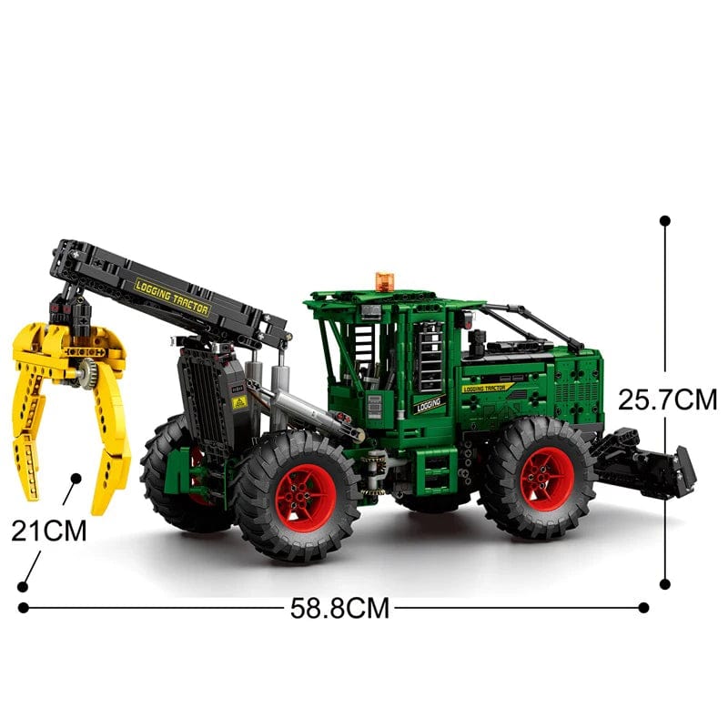 Pièces d'Exceptions 1741PCS RC Timber Tractor Building Blocks Farm Tractor Technology Electronic Remote Control Car Bricks Model Kids Toys Idea Gift