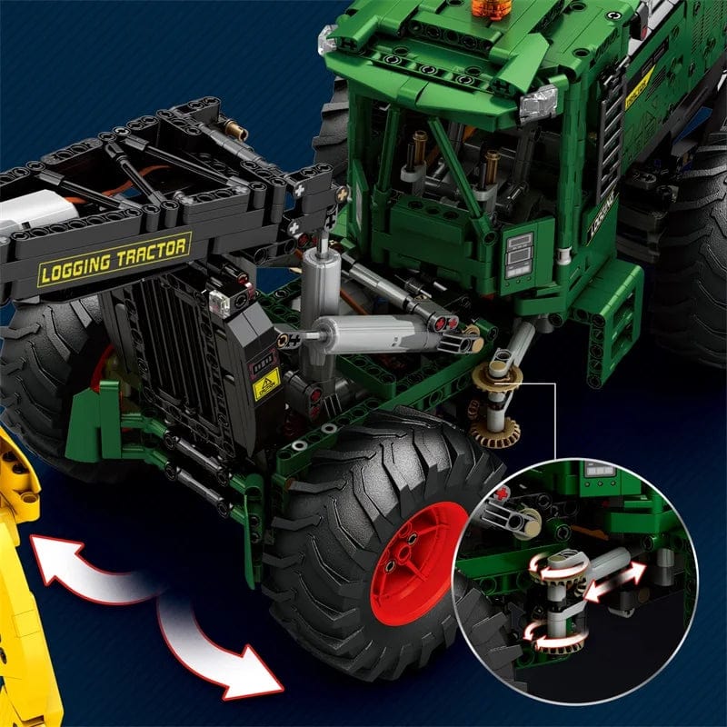 Pièces d'Exceptions 1741PCS RC Timber Tractor Building Blocks Farm Tractor Technology Electronic Remote Control Car Bricks Model Kids Toys Idea Gift