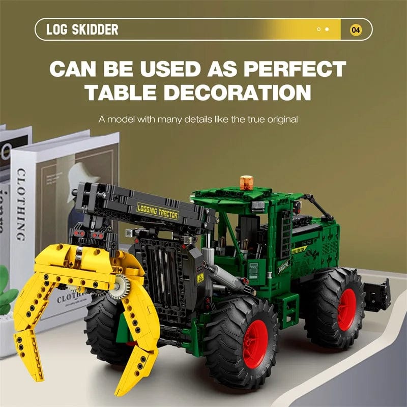 Pièces d'Exceptions 1741PCS RC Timber Tractor Building Blocks Farm Tractor Technology Electronic Remote Control Car Bricks Model Kids Toys Idea Gift