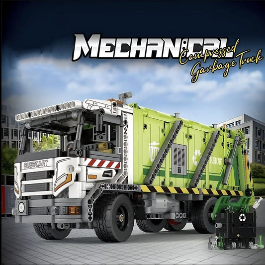 Pièces d'Exceptions 1468PCS Remote Control Compressed Garbage Truck Building Blocks City Sanitation Technical RC Car Model Bricks Kids Toys Gifts