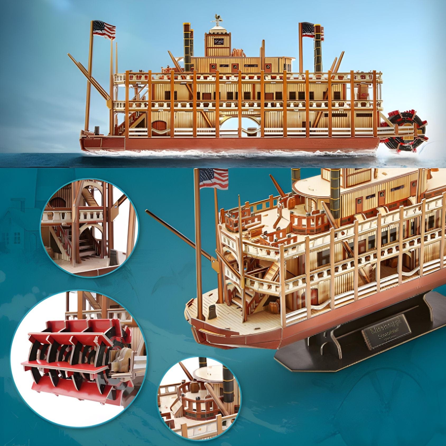 Puzzle 3D Bateau Bois Puzzle 3d Bateau | Mississippi Steamboat
