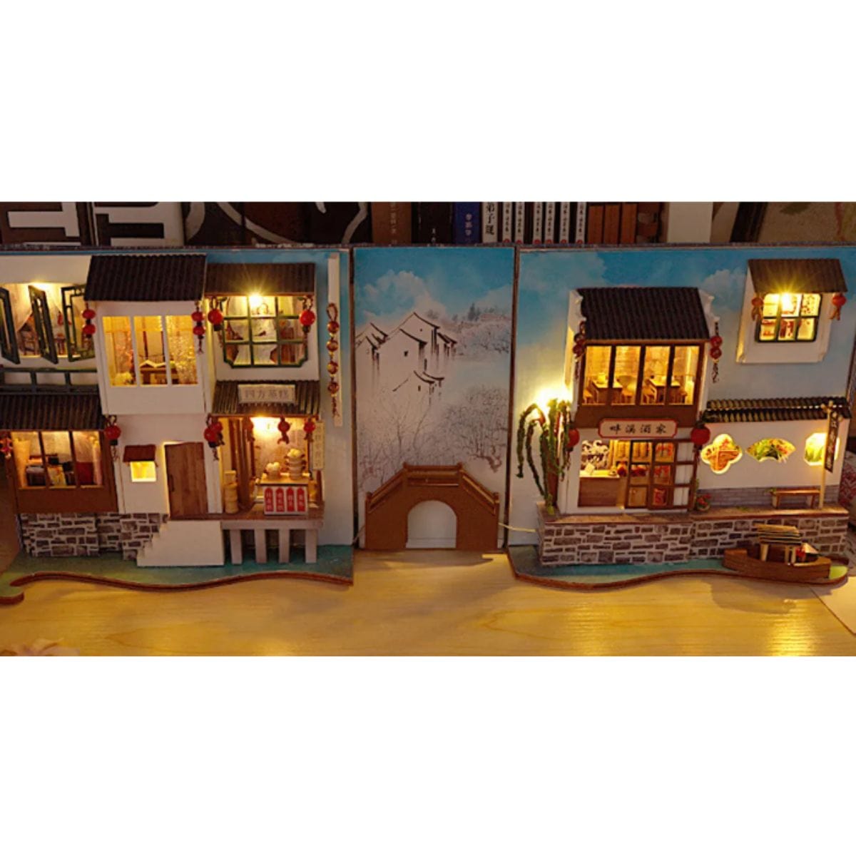 Puzzle 3D Japonais | Rue japonaise Puzzle 3d Book Nook | Rue Japonaise