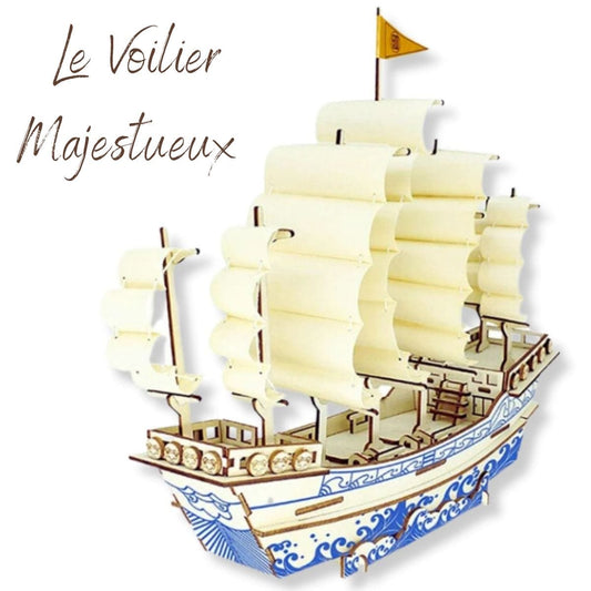 Puzzle 3d Voilier Puzzle 3d Bateau | Voilier Majestueux Coloré