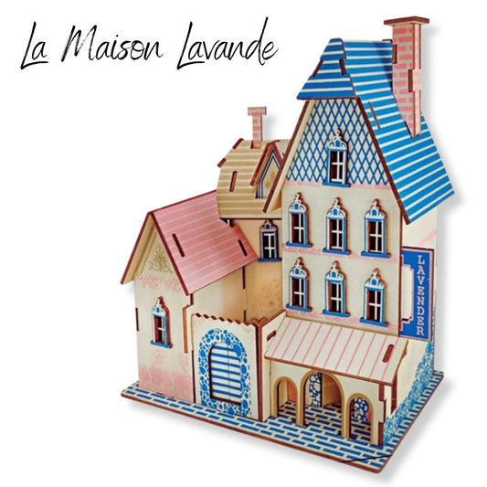 Puzzle 60 Pièces | La Maison Bleu  Puzzle 3d Monde Miniature | La Maison Lavande