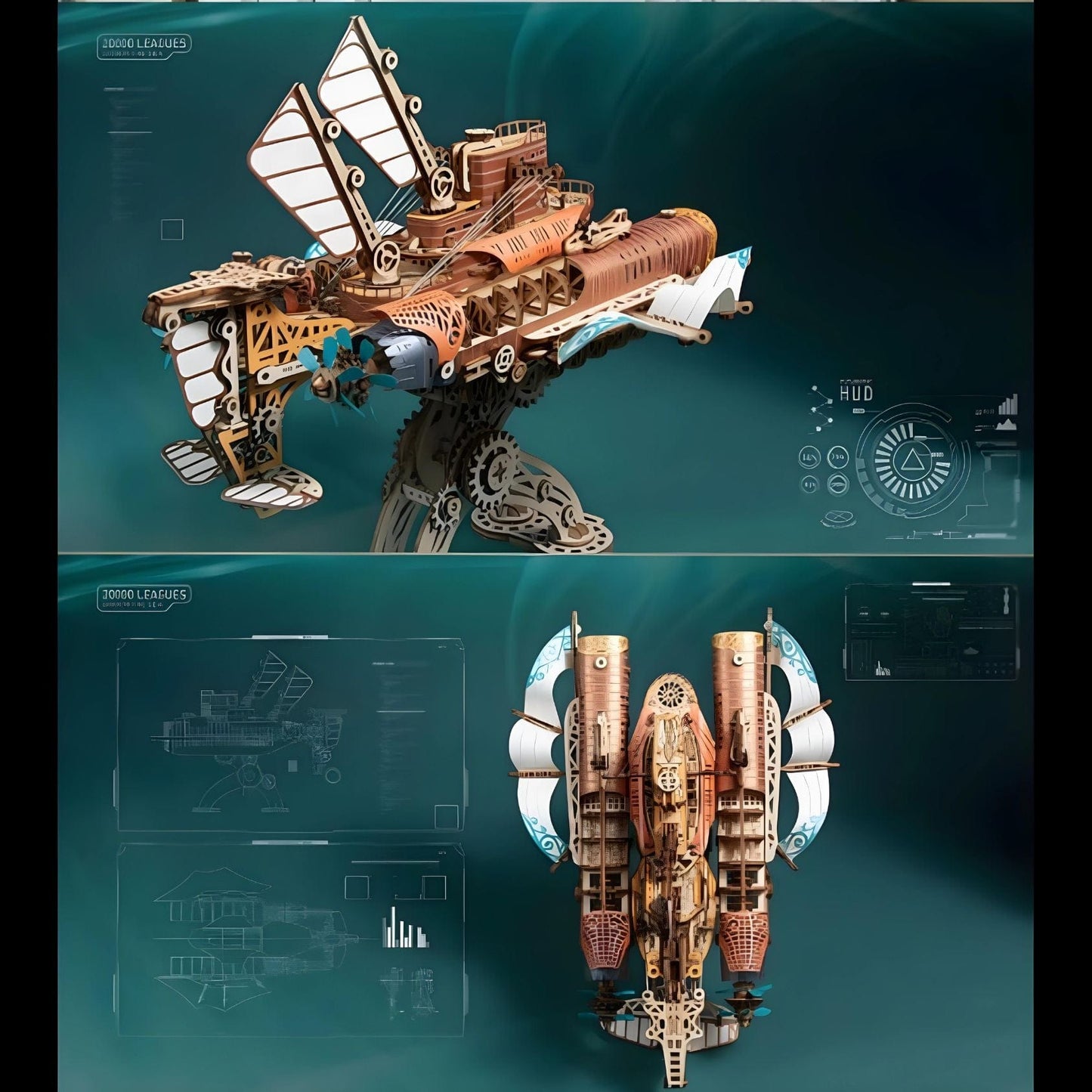 Steampunk 3D puzzle | Avion  Puzzle 3d Avion | Aircraft Thunder