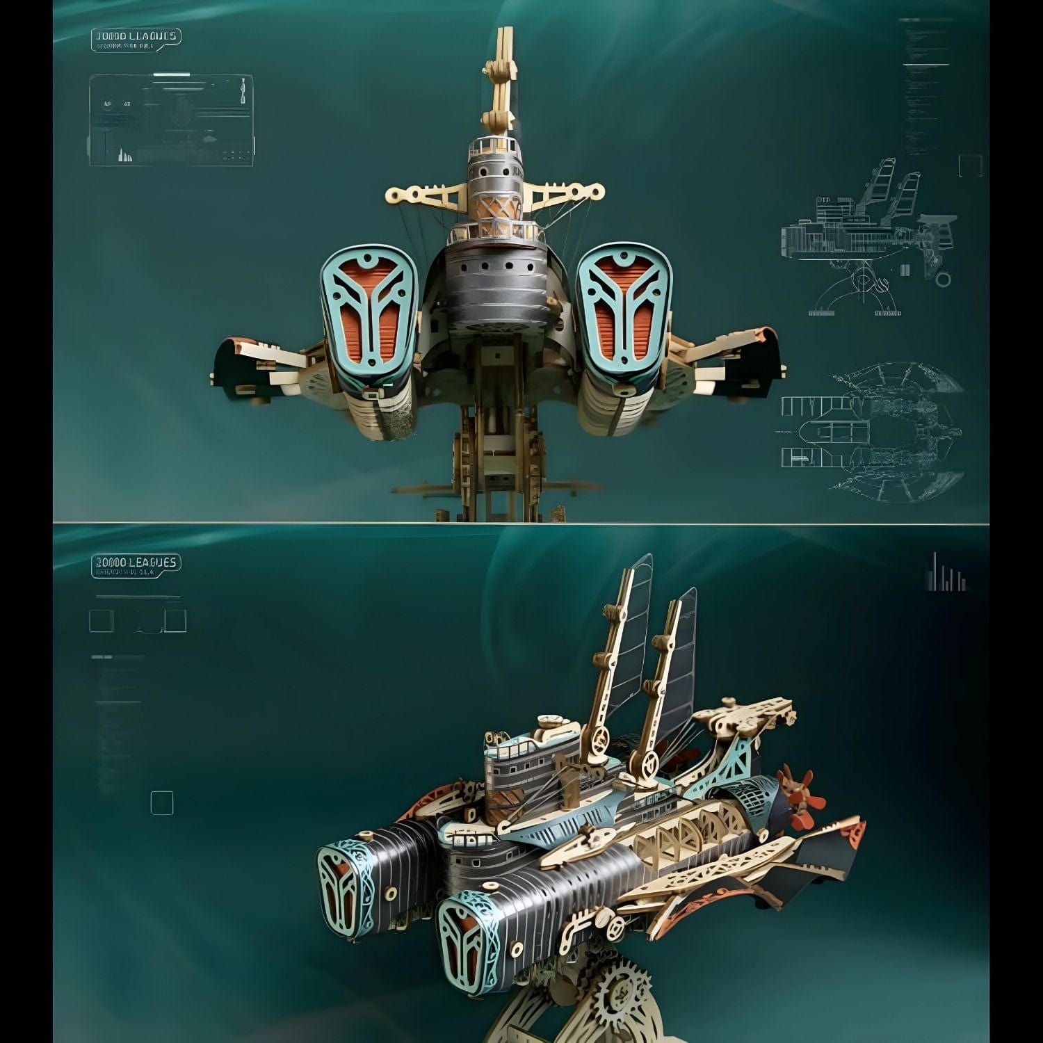 Steampunk 3D puzzle | Avion  Puzzle 3d Avion | Aircraft Thunder